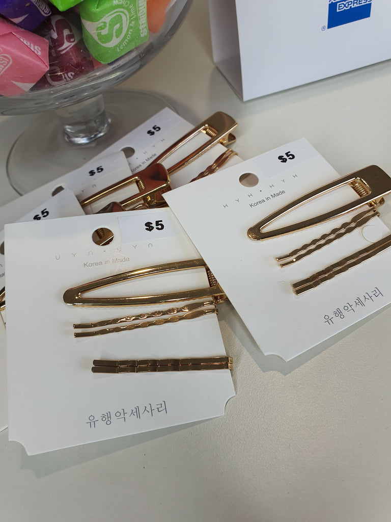 Gold Hair Pin Set 5pc