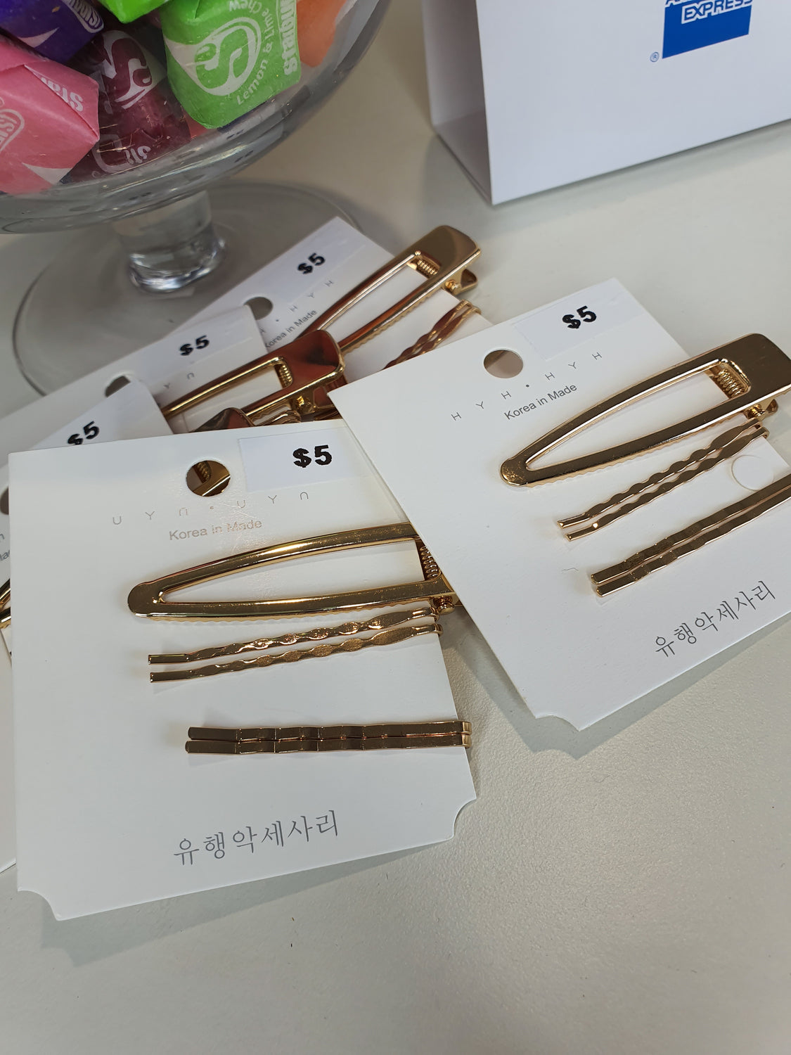 Gold Hair Pin Set 5pc