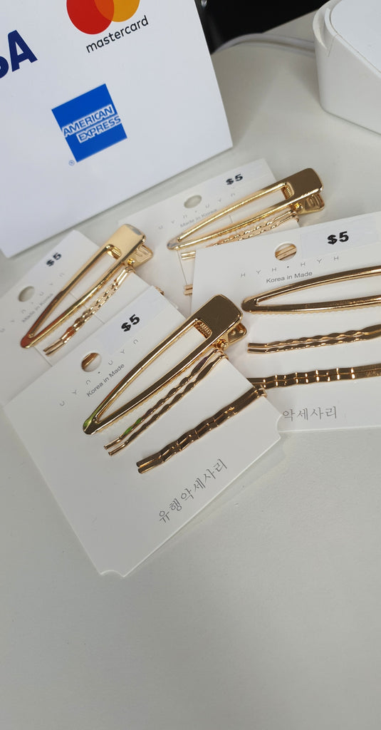 Gold Hair Pin Set 5pc