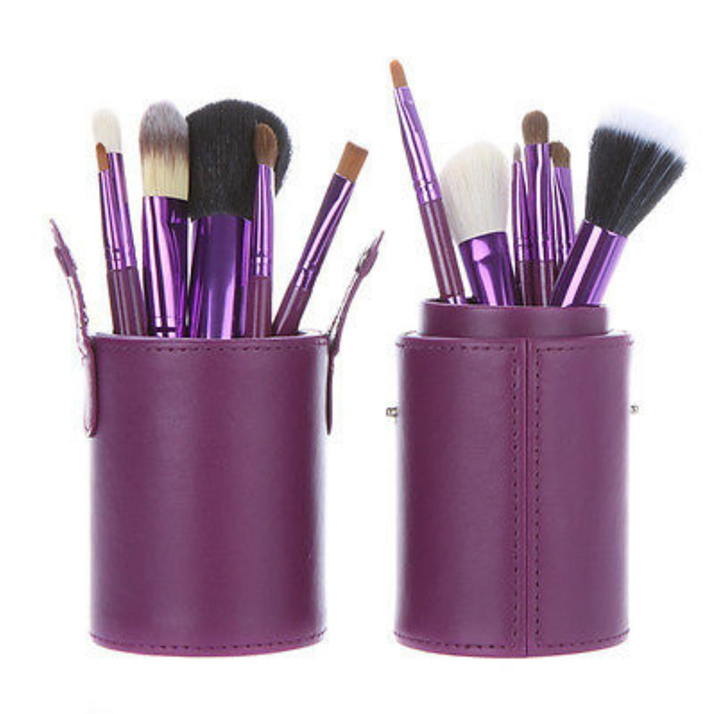 Makeup Brush Cylinder 12pc Set (Choose Colour)