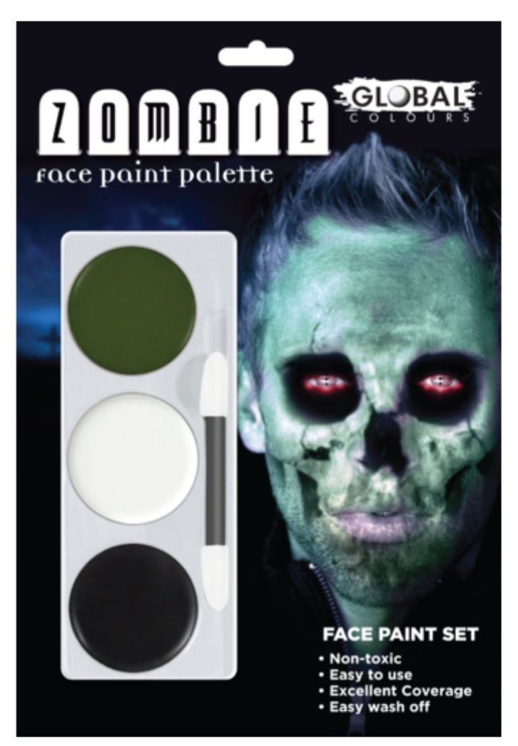 Global Colours Zombie (Green) FX Colour Palette Face Paint Halloween