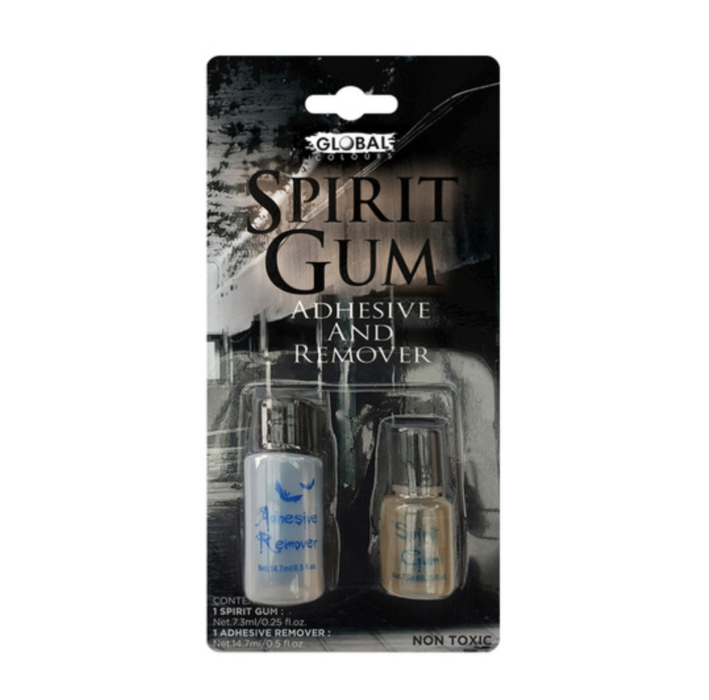 Global Colours Costume Spirit Gum Adhesive & Remover Set (Make Up Special FX Non-Toxic)